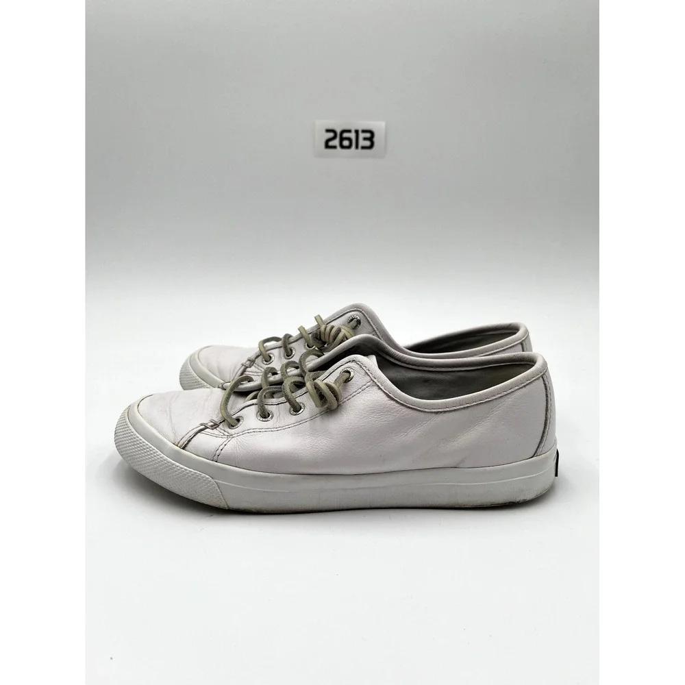 Sperry Seacoast STS91888 Women's 7M‎ Shoes Cloud White Leather Lace Up Sneakers